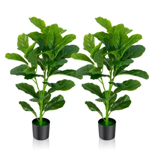 Artificial Tree 2-Pack Artificial Fiddle Leaf Fig Tree for Outdoor and Indoor - Picture 1 of 8