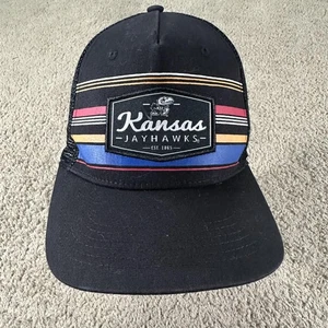 Kansas Jayhawks Hat Cap Snap Back Mens One Size Black NCAA College Basketball - Picture 1 of 9