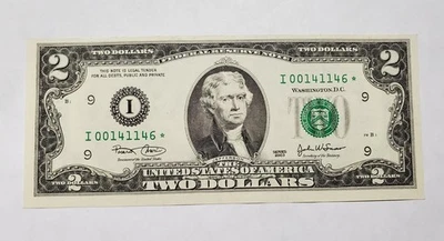 2003 $2 Star Note FRN Federal Reserve Note, Crisp AU - Image 1 of 2