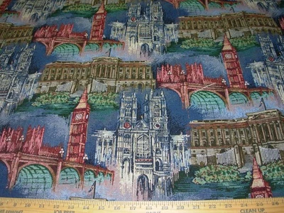 TELA TAPICERÍA PUENTE TORRE LONDRES INGLATERRA TAPIZ REAL 10 YARDAS POR MENOS Foto 1 de 4