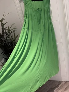 H&M Long Chiffon Green Dress (XXL) * Preowned - Picture 1 of 10