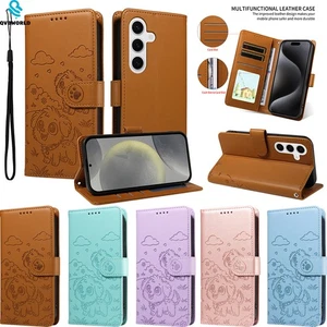 Coque téléphone portefeuille motif chien pour Samsung S25 S24 S23 A16 A06 A54 A56 A05 - Photo 1/17