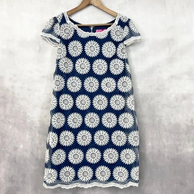 Betsey Johnson Dizzy Daisy Dress Womens 6 Embroidered Mesh Whimsigoth Fairycore - Image 1 of 4