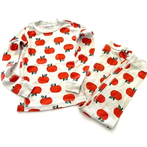 Hanna Andersson Pumpkin Pajamas 6-7 120 Long John Fall PJs Organic Cotton EUC - Picture 1 of 5