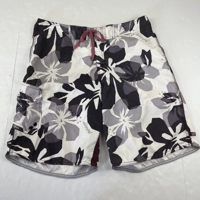 Bañador Billabong Boardshorts para hombre 36 blanco negro hawaiano floral bolsillos Foto 1 de 4