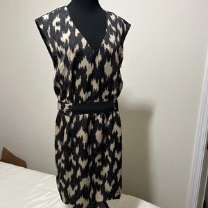 NWT RACHEL ROY Sheath Dress Stretch Belted Sleeveless Knee Length Print Women 10 - Picture 1 of 12
