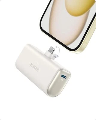 Anker Nano Power Bank 5000 мАч встроенный складной разъем USB-C для iPhone 15 - Изображение 1 из 4