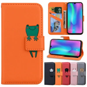 Panda Dog Frog Cat Leather Flip Phone Case For Huawei Honor 10 9 Lite 8A 8X 7A - Picture 1 of 31