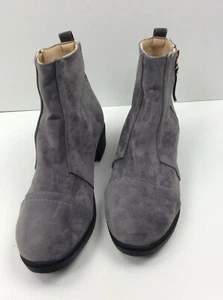 Summerwhisper Faux Suede Side Zipper Short Boots Round Toe Womens 11 Gray - Picture 1 of 6