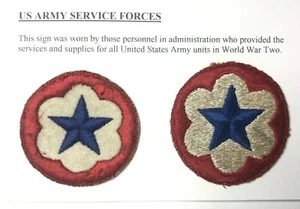 2 US Armyt Service Forces cloth badge patches - Picture 1 of 3