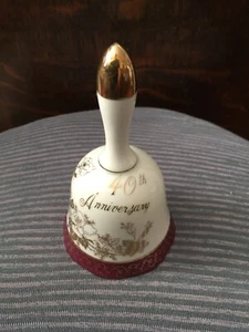 VINTAGE Fine Porcelain Chatillon 40TH ANNIVERSARY GIFT BELL - Picture 1 of 7
