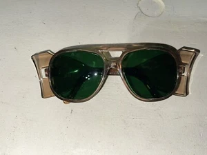 Vintage JACKSON SAFETY GLASSES PROTECTIVE EYEWEAR 1441-0002 Brown w/ Grey Lens - Picture 1 of 11