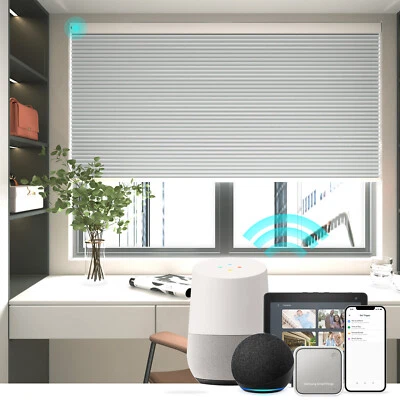 Smart Cellular Shades for Window Blackout Motorized Blinds Easy Installation - Image 1 of 4