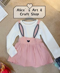 US Rabbit Bunny Baby Kids Girls Party Dresses Dress 0-6,6-12,18-24M - Picture 1 of 3