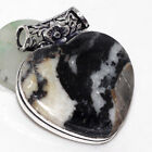 White Buffalo Turquoise 925 Silver Plated Heart Pendant 1.6" Gifts For Women Gw