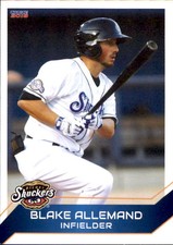 2018 Biloxi Shuckers Choice #1 Blake Allemand Helotes Texas TX Baseball Card