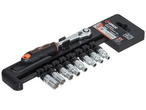 GROZ KIT/SKT/H1-4/9LHUG Socket Sets On Rail, 9 Pieces 1/4 Drive Socket - Picture 1 of 2