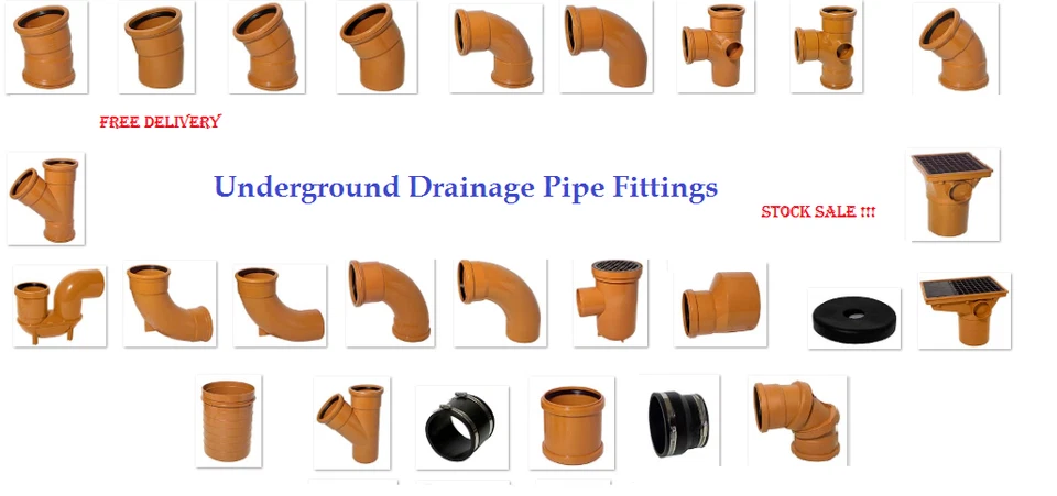 UK PLASTICS Underground Drainage 160mm Pipe Fittings, Bends Bottle Gully FREE P&P OVER £30!!