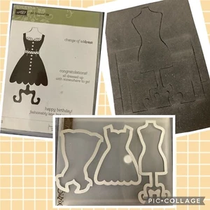 Stampin Up All Dressed Up Stamps Pop N Cut Dies 3 Framelits Mannequin Dress Form - Picture 1 of 7