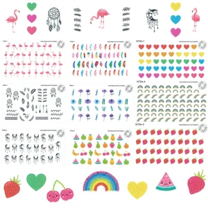 Nail Art Stickers Water Decals - Flamingos Flowers Fruit Hearts Feathers Kawaii