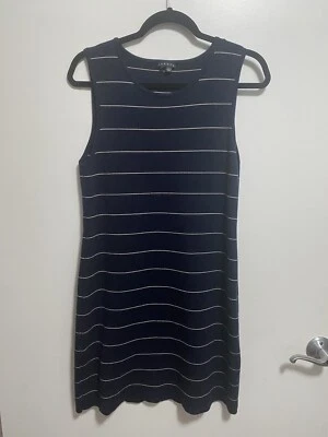 Theory Kalista Nouvella Navy Striped Wool Knit Dress Size M - Image 1 of 4