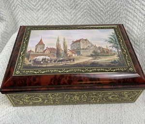 Henry Lambertz GMBH & Co Tin Biscuit Box Hinged Chest 1997 Aachen Germany 14.5" - Picture 1 of 20