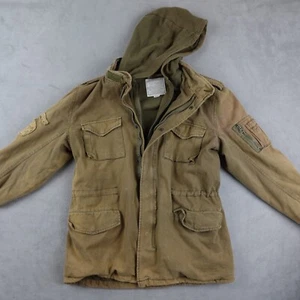 Alpha Industries Jacket Youth M Brown Tiger Embroidery Flight Apparel Military - Picture 1 of 16