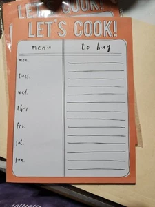Let's Cook Menu Grocery List With Magnet 2 Packs Each Has 40 Pages - Picture 1 of 1