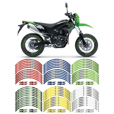 RAYAS DE CUBO DE RUEDA DE LLANTA DE 17 PULGADAS CALCOMANÍAS CINTA ADHESIVA para KAWASAKI KLX230/SM/R/S/R Foto 1 de 4
