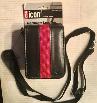 图标真皮相机套 TRCS130L-红色/黑色 适合大多数数码相机 — 第 1/4 张图片