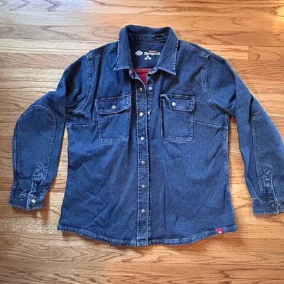 Dickies Jacket Women's L Blue Shacket Warming Temp-iQ Flex Denim  Over Shirt - Image 1 of 4