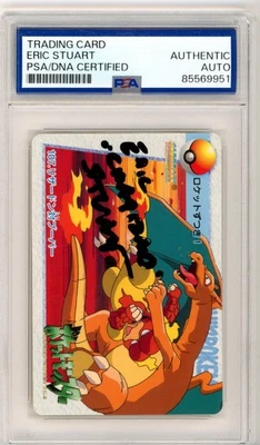 PSA Signed Eric Stuart Magmar & Charizard 107 Carddass Pocket Monsters Bandai - Image 1 of 2
