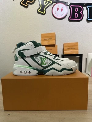 Louis Vuitton LV Trainer 2 Blanco/Verde Talla 9 Reino Unido Foto 1 de 4