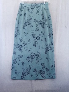 Kathie Lee Collection Rock Damen 8 grün türkis Blumen Bleistift Maxi - Bild 1 von 22