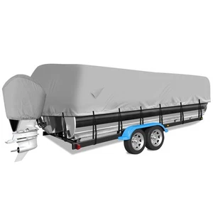 900D Waterproof Heavy Duty Pontoon Boat Cover Outdoor UV Rain Dust Protection - Picture 1 of 9