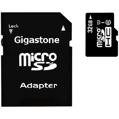 GIGASTONE® Camera Plus 32-GB UHS-I U1 A1 Class 10 microSD Card with Adapter - Image 1 of 3