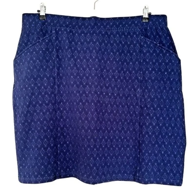 Falda corta WoolOvers para mujer Reino Unido XL azul plata patrón diamante mezcla de algodón Foto 1 de 4