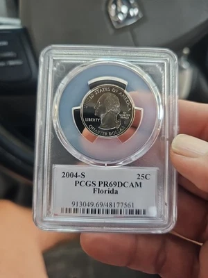 2004-S 25c Clad Florida State Proof Quarter PCGS PR69DCAM  - Image 1 of 2