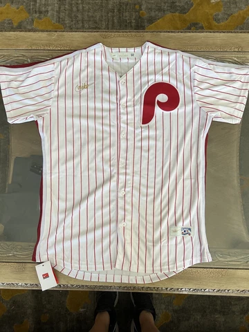 Bryce Harper Vintage Jersey NEW Mens Large White Pinstripe Philadelphia Phillies Cover
