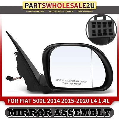 Espejo retrovisor eléctrico pasajero derecho con pliegue manual térmico liso para Fiat 500L 2014-2020 Foto 1 de 4