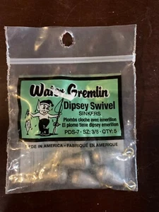Dipsey SWIVEL SINKERS 3/8oz. 5-pack NEW! Water Gremlin PDS-7 - Picture 1 of 2