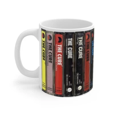 Retro The Cure Cassette Tapes Mug - The Cure Coffee Cup - Robert Smith Mug - Image 1 of 4