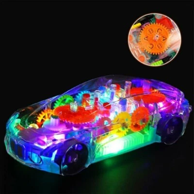 Transparent Racing Car Colorful Light Music Educational Electric Toy Gift Kid 3+ - Image 1 of 4