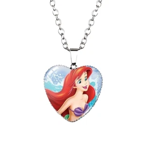 The Little Mermaid Necklace Heart Pendant Disney Princess Ladies Girls Gift - Picture 1 of 3
