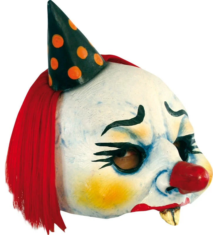 Clown Yordi Open 1/2 Face Mask Halloween Fancy Dress Costumes Creepy Party - Image 1 of 1