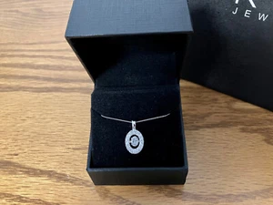 Kay Unstoppable Love 10K White Gold Lab-Grown Diamond Oval Necklace 1 CT TW 19" - Picture 1 of 10