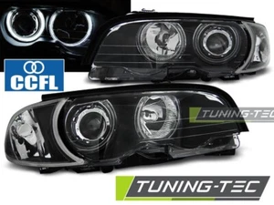 BMW E46 Coupe+Cabrio Angeleyes CCFL Scheinwerfer Bj.1999-2003 schwarz H7 - Bild 1 von 1