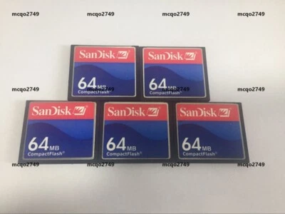 5PCS 64MB SanDisk CompactFlash CF Memory Card 64MB SDCFB/SDCFJ-64 - Image 1 of 3