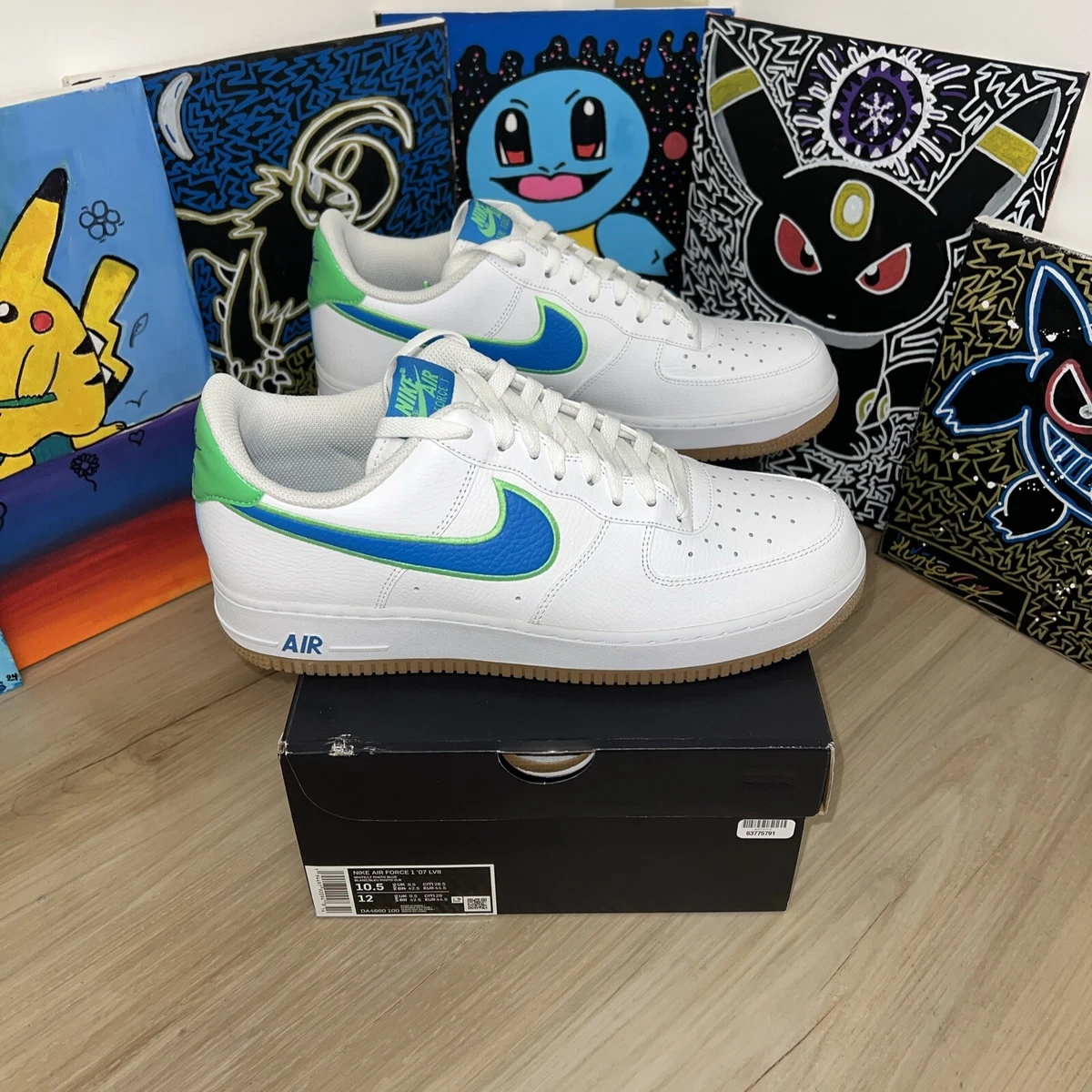Nike Air Force 1 Low White Bright Blue Green for Sale