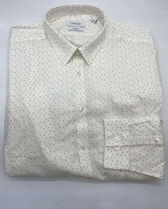 $80 Calvin Klein Men's Slim-Fit White Stretch Long-Sleeve Dress Shirt 17 34/35 - Picture 1 of 1